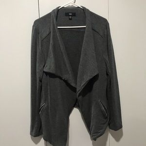 Women’s gray drape front jacket